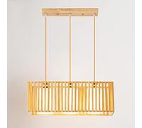Lámpara de madera japonesa, lámpara colgante de tela E27 para uso en interiores, moderna para restaurantes, hoteles, dormitorios y comedores, iluminación de techo ajustable