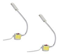 Lámpara de máquina de coser LED de ahorro de energía con brazo Flexible de luz de 2 uds con base magnética para trabajo de costura(#1)