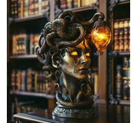 Lámpara de Medusa, luz nocturna de mitología griega, lámpara de escritorio LED con cabeza de gorgona, estatua escultural de regalo