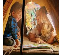 Lámpara de medusas - Colorida luz nocturna flotante con 16 luces LED que cambian de color, alimentadas por USB, fascinante decoración de habitación para dormitorio, fiesta, meditación y atmósfera