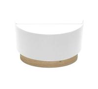 Lámpara de mesa 1xE27, blanco y madera clara, dimensiones 17x30x15 cm, ideal para iluminación decorativa y funcional en espacios interiores.