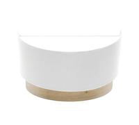Lámpara de mesa 1xE27, color blanco y madera clara, dimensiones 15x30x16 cm, ideal para iluminar y decorar espacios interiores.