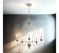 Lámpara De Mesa Ajustable Shabby Blanca CANDELA 8 De 5 Brazos Rústica