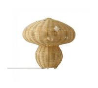 Nordlux Lámpara de mesa Allie, ratán, forma de seta, marrón natural