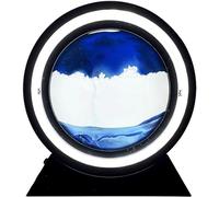 Lámpara de mesa arte arena en movimiento, lámpara 3D, decoración reloj giratoria 360 ° Imagen creativo, movediza escena Luz nocturna for del hogar (Color: Azul)(Blue)
