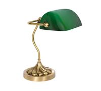 Lámpara De Mesa Banker 29 CM Estilo Jugendstil Latón Vidrio E27