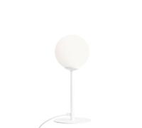 Lámpara De Mesa Blanca 35 Cm Ø 14 Cm E14 Metal Vidrio Pantalla Esférica