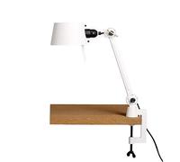 Lámpara de Mesa Bolt Corta de Un Brazo con Clip, Blanco Puro.