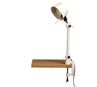 Lámpara de Mesa Bolt Corta de Un Brazo con Clip, Color Blanco Brillante.
