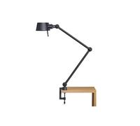 Lámpara de Mesa Bolt de Doble Brazo con Clip , Color Negro Ahumado.