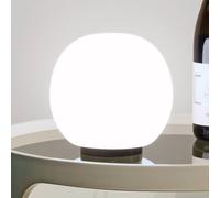 Lámpara de mesa Casablanca Acai, blanco/negro, cristal, Ø 16 cm, E27