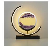 Lámpara de mesa con diseño de arena en movimiento 3D, decoración de reloj de arena giratoria de 360°, 16 colores que cambian de color, arena movediza, arte de arena movediza, luz nocturna con control