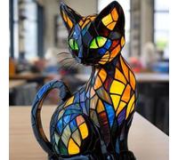 Lámpara de mesa con diseño de gato, creativa lámpara LED 3D que brilla con animales, luz nocturna vintage para dormitorio, sala de estar, decoración de escritorio para amantes de los gatos
