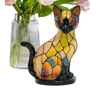 Lámpara de mesa con diseño de gato - Decoración LED 3D vintage de resina | Lámpara de gato para niños - para cuarto de bebé, dormitorio, sala de estar, hogar, oficina, escritorio, chimenea,