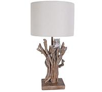 Lámpara de mesa con diseño de rama de árbol, aspecto de madera, lámpara de mesa (sin bombilla), estilo alpino, 50 cm cw201