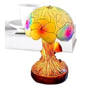 Lámpara de mesa con forma de seta - Iluminación LED para el hogar con vidrieras creativas | Luz nocturna de setas de resina colorida | Decoración Dormitorio Oficina Sala Niños Adultos, USB Fácil Conex