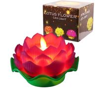 Lámpara de mesa con nenúfar - Lámpara LED con nenúfares, centro de mesa para decoración del hogar, vela flotante de colores a pilas, decoración para la de boda en el dormitorio