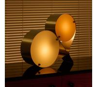 Lámpara de mesa Coppia de Gubi, marfil/rosado, acero, altura 42 cm True