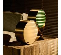 Lámpara de mesa Coppia de Gubi, marfil/verde, acero, altura 42 cm True