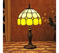 Lámpara de mesa de ámbar mediterráneo de 8 pulgadas Lámpara de dormitorio junto a la cama (4 colores para elegir) (Color : Yellow 1) small gift