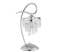 Lámpara De Mesa De Cristal De Metal De 37 cm De Altura Cromo E14 Moderna