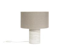 Lámpara de mesa de diseño efecto travertino con pantalla de lino 37 cm SEMA