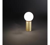 Lámpara de mesa de metal dorado difusor de esfera de cristal Birillo 6764OR