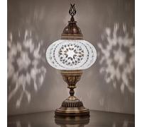 Lámpara de mesa de mosaico operada con pilas con bombilla LED integrada, turco marroquí hecho a mano, mosaico turco, marroquí, mesa de escritorio, mesita de noche, lámpara de noche con bombilla LED,