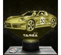 Lámpara de mesa de noche Coche 911 Targa P decoración de superdeportivo tuning. Idea regalo hombre objeto Coche 911 Targa P luz nocturna para adultos decoración de Cuarto. Regalo Navidad TOP