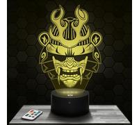 Lámpara de mesa de noche Demonio Samurai Japonés decoración Guerra. Idea regalo hombre mujer objeto Demonio Samurai Japonés luz nocturna para adultos decoración de Cuarto. Regalo Navidad