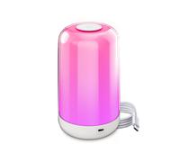 Lámpara de Mesa de Noche Inteligente con y Luz LED RGB Regulable, Recargable, Ideal para Niños, Ideal para Camping.