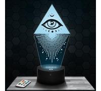 Lámpara de mesa de noche Tercer Ojo decoración esoterismo espiritual. Idea regalo hombre mujer objeto Tercer Ojo luz nocturna para adultos decoración de Cuarto. Regalo Navidad