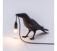 Lámpara De Mesa De Pájaro LED Luz Italiana Seletti, Lámpara De Pared De Pájaro Creativa Moderna Lámpara De Noche De Dormitorio LED Aplique De Pared De Resina USB,Negro,table Standing