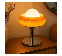Lámpara De Mesa De Setas De Vidrio Naranja Lámpara De Escritorio De Mesita