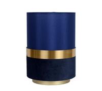 Lámpara De Mesa De Tejido Azul Oro Dormitorio De Noche 22 Cm E14