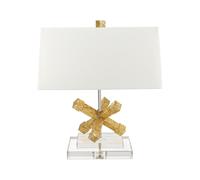 Lámpara De Mesa Decorativa CERAS En Oro Y Blanco H:46cm Dormitorio