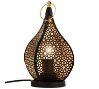 Lámpara De Mesa Decorativa Oriental Negra 27cm Hecha A Mano