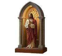 Lámpara de mesa devocional LED de la Virgen María, hecha a mano, decoración católica, lámpara de mesa, estatua de la Virgen María, luz nocturna, suave protección de ojos, elegante estatua de María