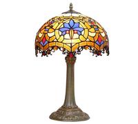 Lámpara de mesa estilo Tiffany Lámpara de cristal manchado Lámpara antigua para mesilla de noche Dormitorio Sala de estar Oficina en casa Único lindo acento Decoración Luz Incluye bombilla LED