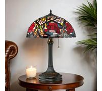 Lámpara de Mesa Farfalla 8 Chupitos Ø41cm 58cm Tiffany Lámpara Salón Luz de Piso