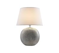 Lámpara de mesa 'Florentino' en Blanco hecho de Textura, Tela, Tejido, Seda e.o. para Salón & Comedor (1 llama, E27) de Lindby | lámpara de mesa textil