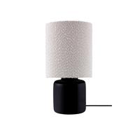 Globen Lighting Lámpara de mesa Florian Blanco bouclé/negro. Ø20x39 cm