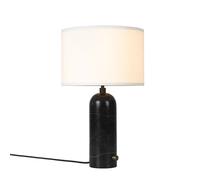 GUBI Lámpara de mesa Gravity S mármol negro + pantalla blanca