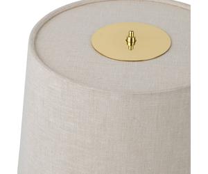 Lámpara de mesa Gubi 9205, latón, pantalla Canvas, altura 58 cm