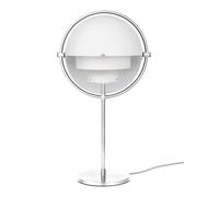 Lámpara de mesa Gubi Lite, altura 50 cm, cromo/blanco