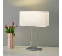 Lámpara de mesa Helestra Enna 2, 53 cm de altura, E14, blanca, textil True