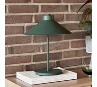 Lámpara de mesa HÜBSCH Shape, verde oscuro, hierro, E14