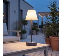 Lámpara De Mesa Inalámbrica LED Gris Antracita 32 Cm IP44 Con Regulador Táctil