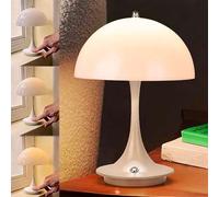 Lámpara de mesa inalámbrica LED, lámpara de seta USB recargable, lámparas de mesa táctil regulable con 3 modos de color, lámpara de escritorio batería, lámpara de noche para dormitorio, salón