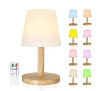 Lámpara de Mesa Interior y Exterior, Lámpara de mesa con Blanco Cálido RGB LED Regulable Lámpara de mesita de noche con batería, inalámbrica, recargable, para Sala de Estar Dormitorio Hogar Oficina